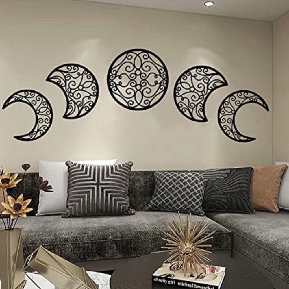 5 moon phases wall decor